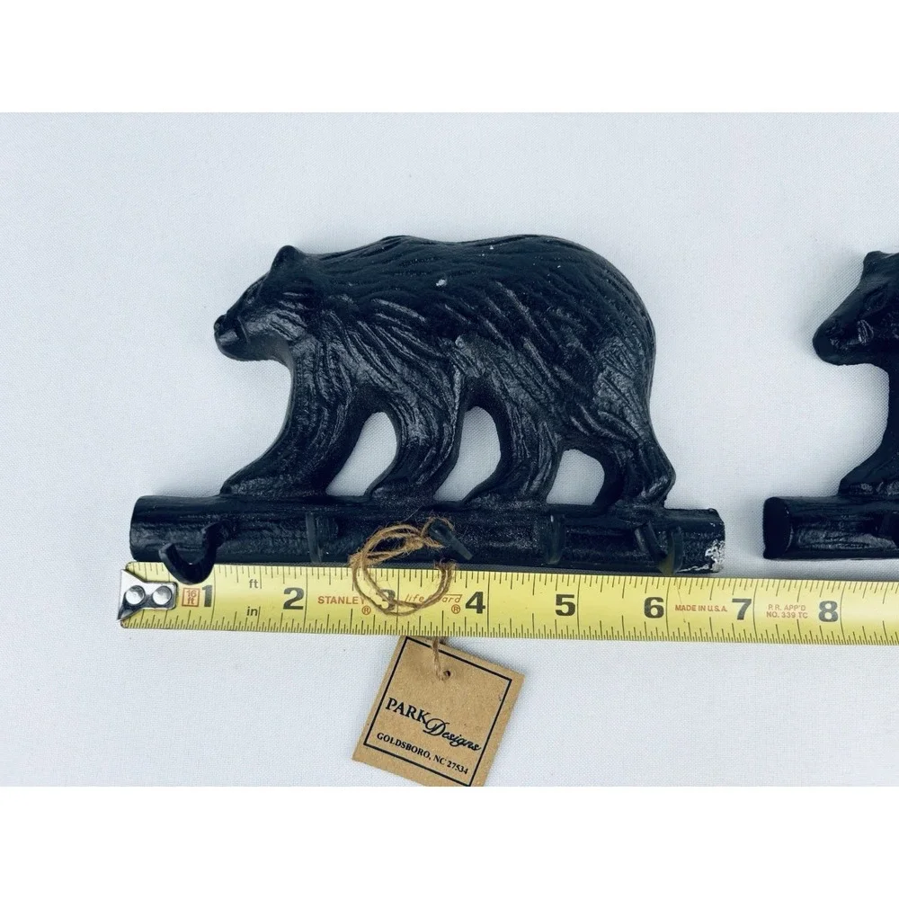 Lot Of 2 Cast Iron‎ Bear Coat  - Keys Hanger With 5 Hooks  - NWT - Read